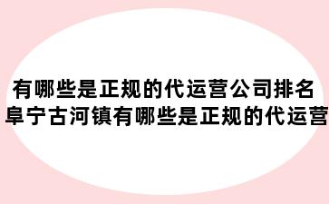 有哪些是正规的代运营公司排名 阜宁古河镇有哪些是正规的代运营公司排名中国